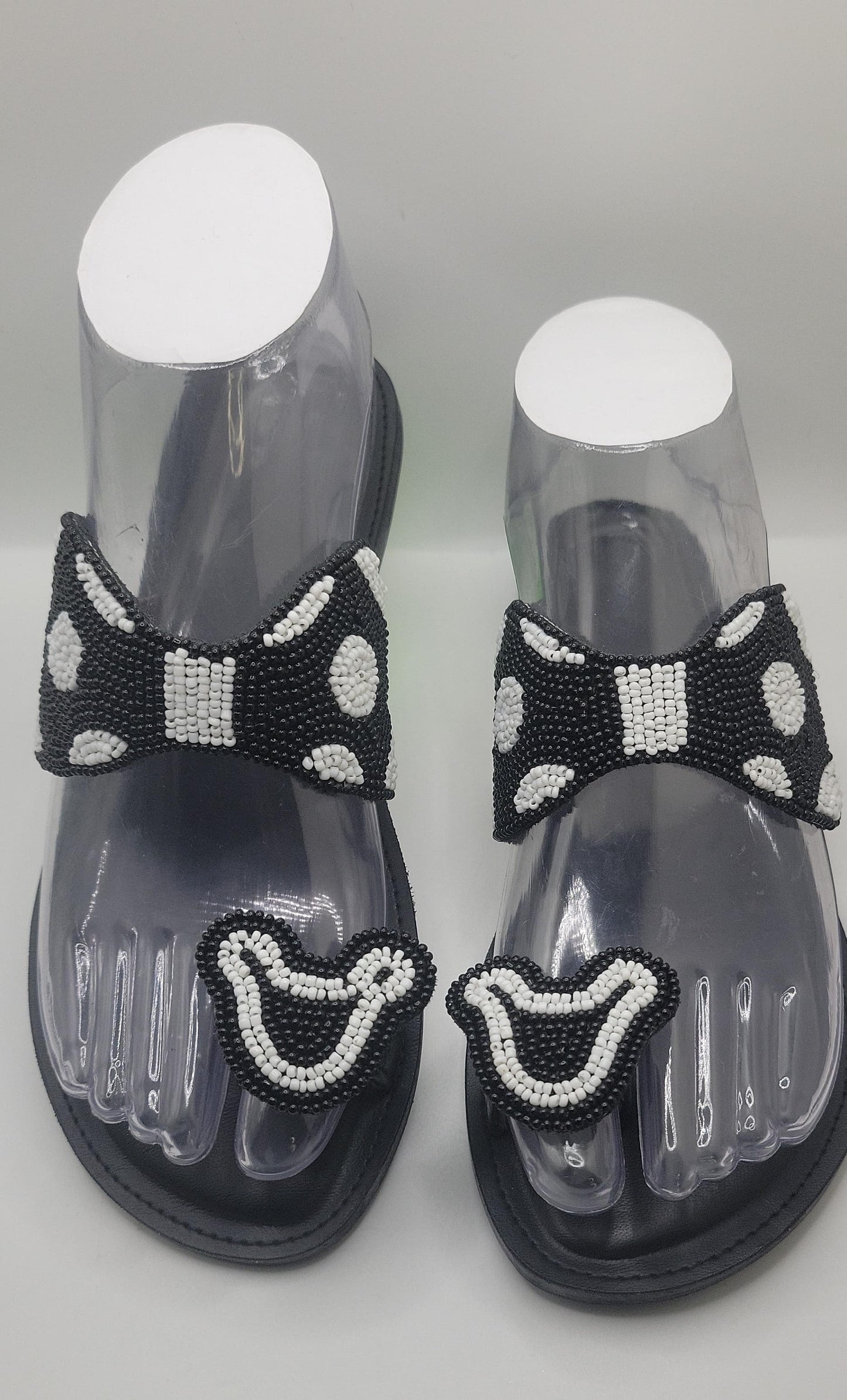 Nia Leather Sandals with Handcrafted Beadwork