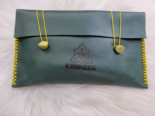 KRONEEK Handmade Green Leather Pouch