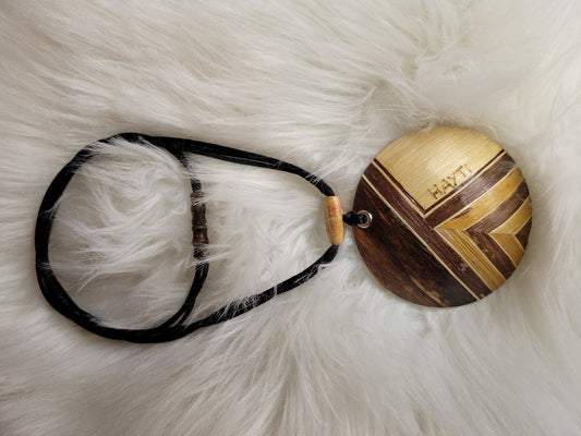 Sòti Douvan – Handmade Wooden Pendant Necklace