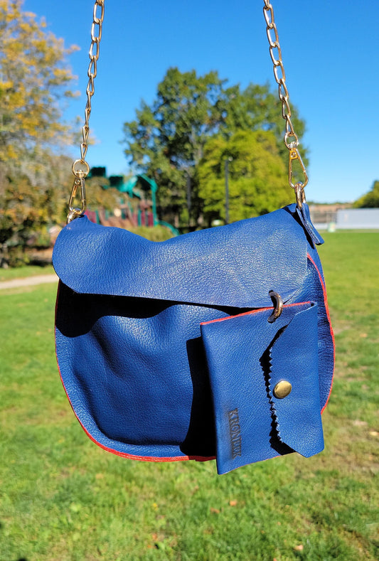 KRONEEK Blue Leather Bag